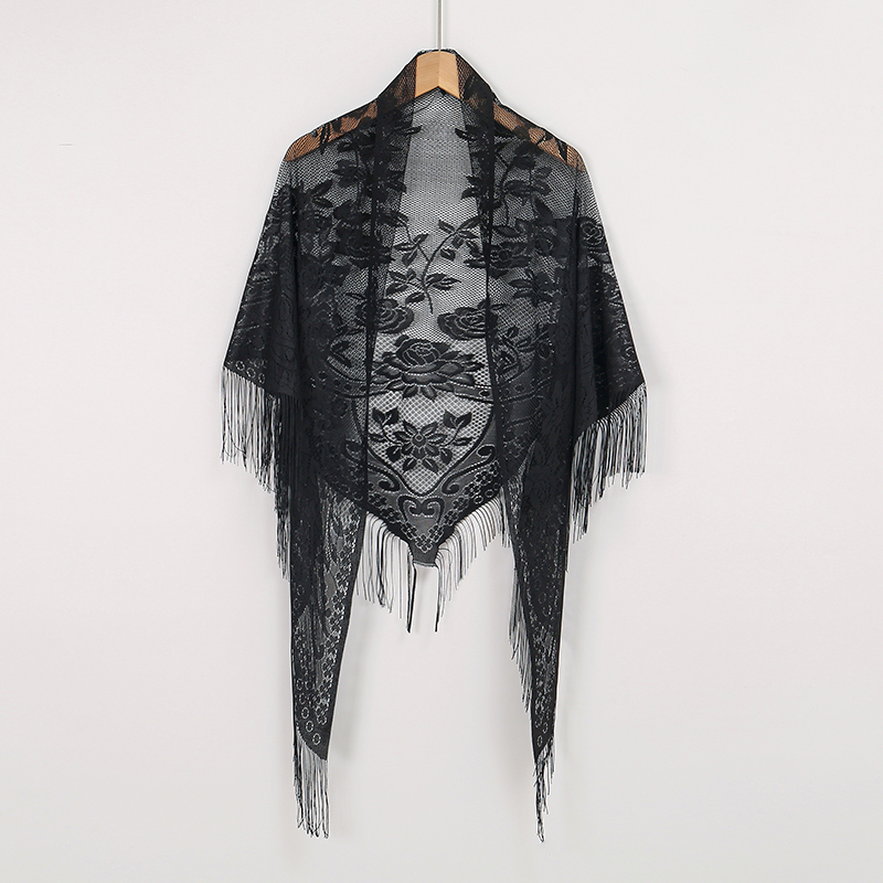 ผ้าคลุมไหล่ลูกไม้ปักลายดอกไม้  - Stole Wedding Shawl บทวิจารณ์และราคา