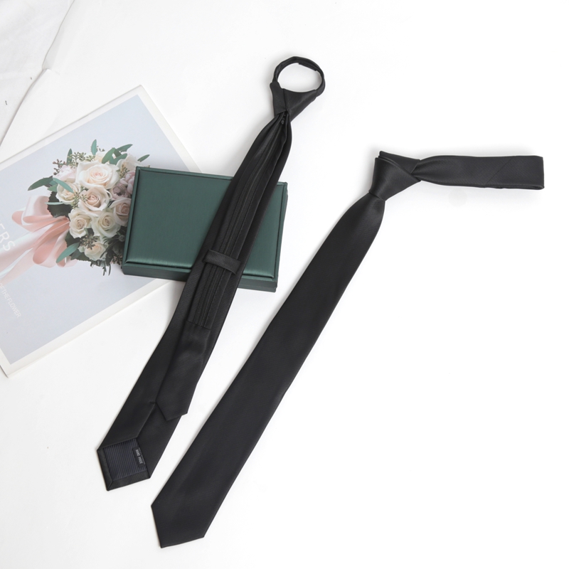 เนคไทสีดำ ซิป ผูกเอง คุณภาพสูง - Skinny Tie Men บทวิจารณ์และราคา